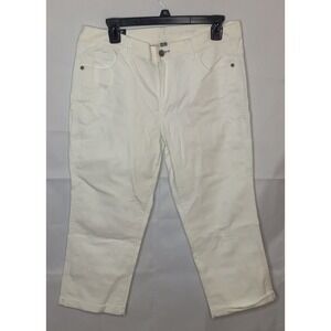 NY & Company Skinny Crop Jeans Womens Size 10 White Distressed Cropped